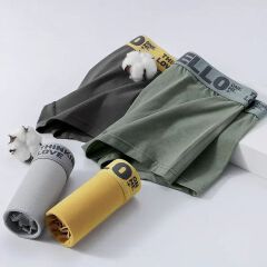 4Pack Men's Underwear, Men's Clothes Breathable Comfort Quick Dry Stretch Boxer Briefs Men's Cotton underwear Graphene backing Bacteriostat Youth shorts Underwear Fashion Boxer Briefs