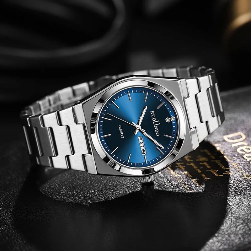 2026 Fashion Men Business Watch Leisure Quartz Stainless Steel Buckle WristWatches Waterproof Luminous Calendar Men's Watches