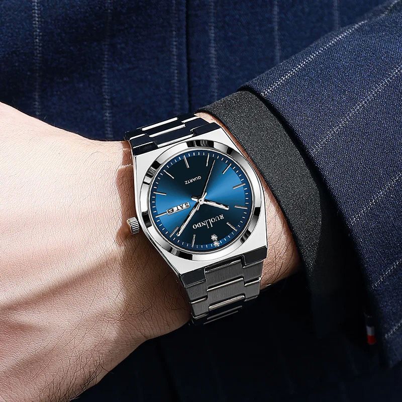 2026 Fashion Men Business Watch Leisure Quartz Stainless Steel Buckle WristWatches Waterproof Luminous Calendar Men's Watches