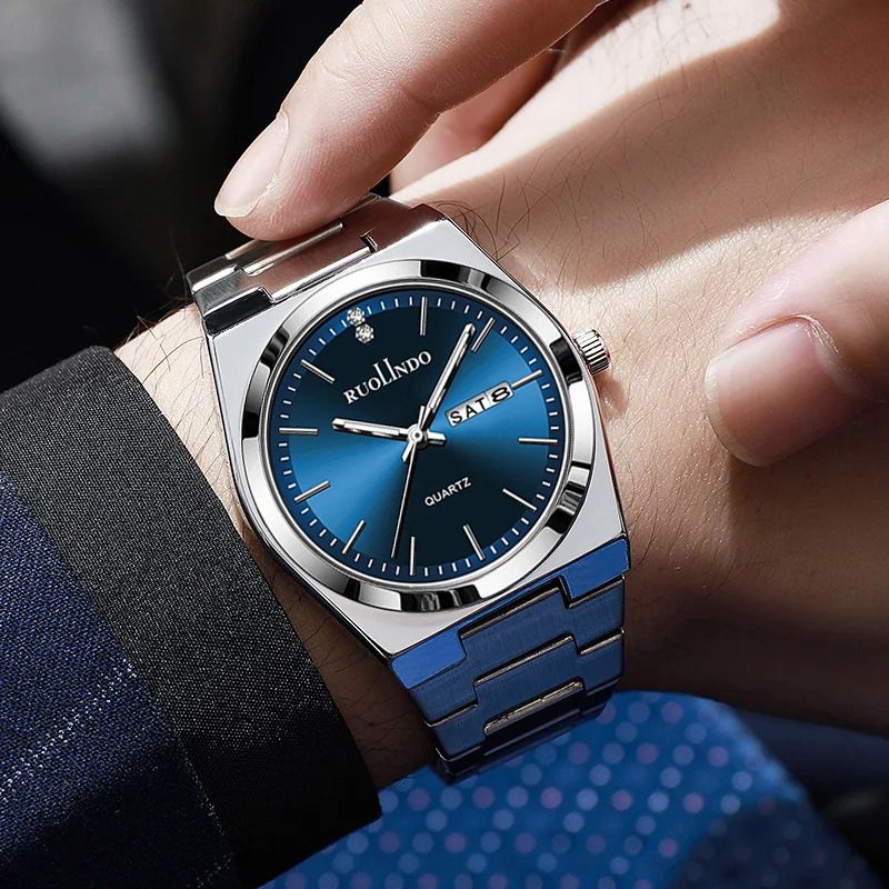 2026 Fashion Men Business Watch Leisure Quartz Stainless Steel Buckle WristWatches Waterproof Luminous Calendar Men's Watches