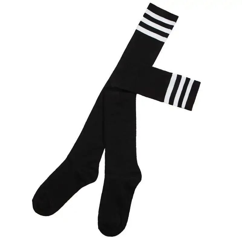 Women's Stockings Thigh High Socks 1 Pair Plus Size for Thick Thighs Highs Widened Extra Long Thick Striped Knit Socks Stockings Solid Color Knee-High Socks Lolita Slimming