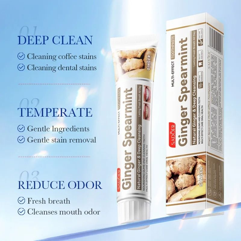 Toothpaste 100g Multi-effect Gum Care Toothpaste Ginger Propolis Mint Flavored Toothpaste To Remove Tooth Stains Smoke Coffee Stains Clean Mouth Keep Fresh Breath Teeth Sensitivity Relief &Cavity