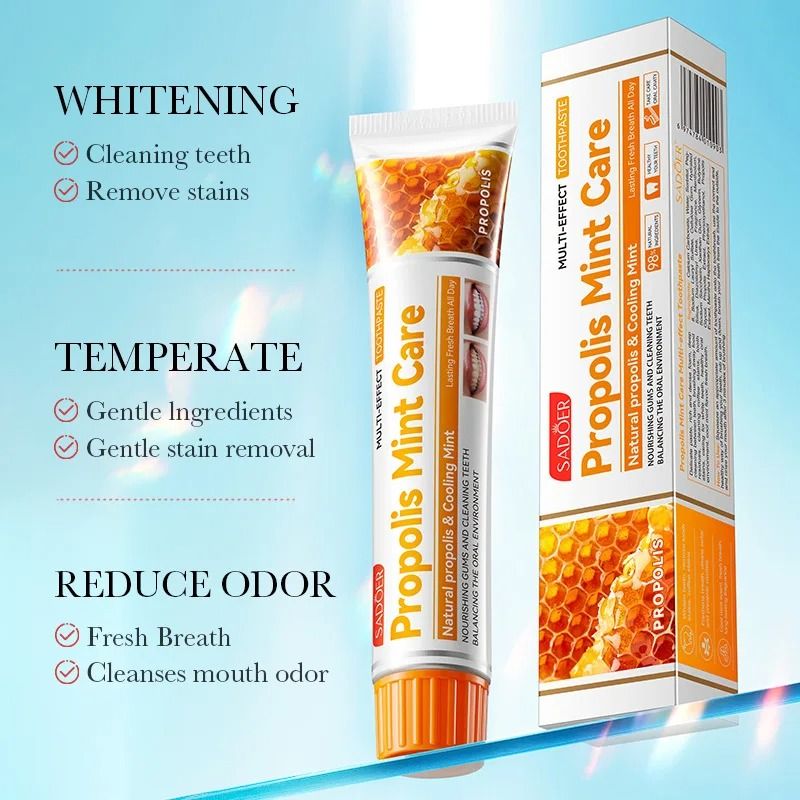 Toothpaste 100g Multi-effect Gum Care Toothpaste Ginger Propolis Mint Flavored Toothpaste To Remove Tooth Stains Smoke Coffee Stains Clean Mouth Keep Fresh Breath Teeth Sensitivity Relief &Cavity