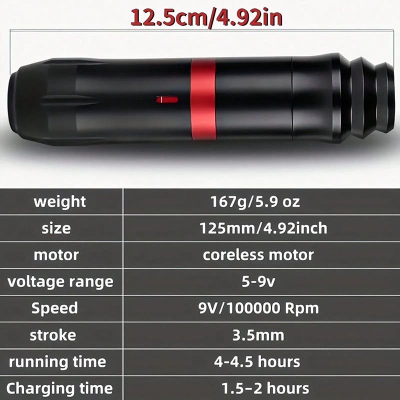 Wireless Tattoo Pen Kit Rotary Tattoo Machine With LED Mini Tattoo Power Supply 1300mAh Cartridge Needles Tattoo Kit For Body Ar