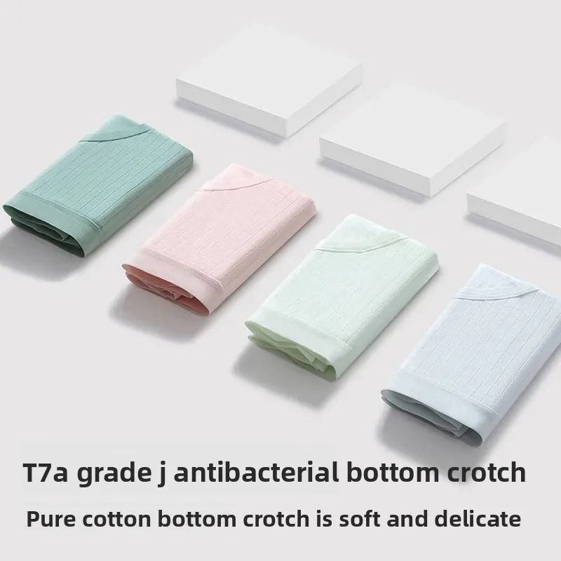 7 Pcs Women Clothes Pure Cotton Sports Style Women's Underwear Women's Panties Ladies Triangle Shorts No Trace Mid Waist Antibacterial Crotch Belly Hip Lift Seamless Breathable Woman Clothes