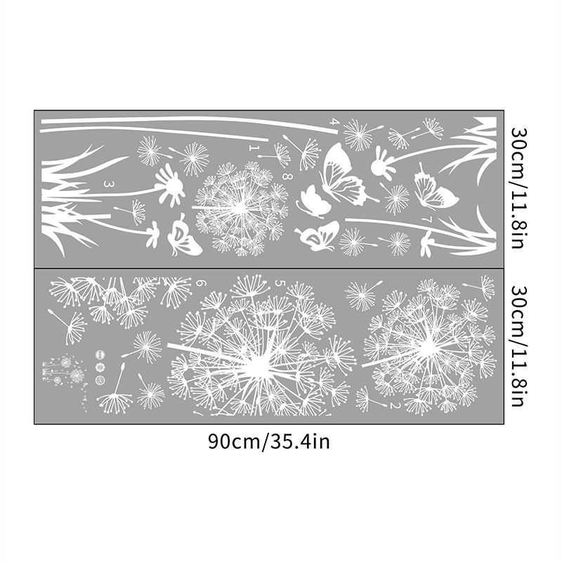 White Dandelion Stickers Home Decor Self-adhesive TV Sofa Backdrop Decoration Wall Decals Flower Stickers Murals Butterflies  Removable Wall Art