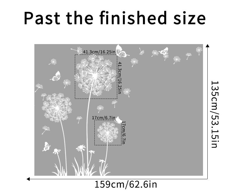 White Dandelion Stickers Home Decor Self-adhesive TV Sofa Backdrop Decoration Wall Decals Flower Stickers Murals Butterflies  Removable Wall Art