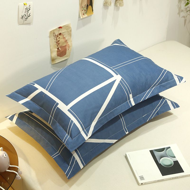 2Pcs Pillowcase Household Large Pillowcase Cover Aloe Vera Cotton Spring Summer Floral Print Geometric Printing Fashion Quality Pillow Covers for Bedroom
