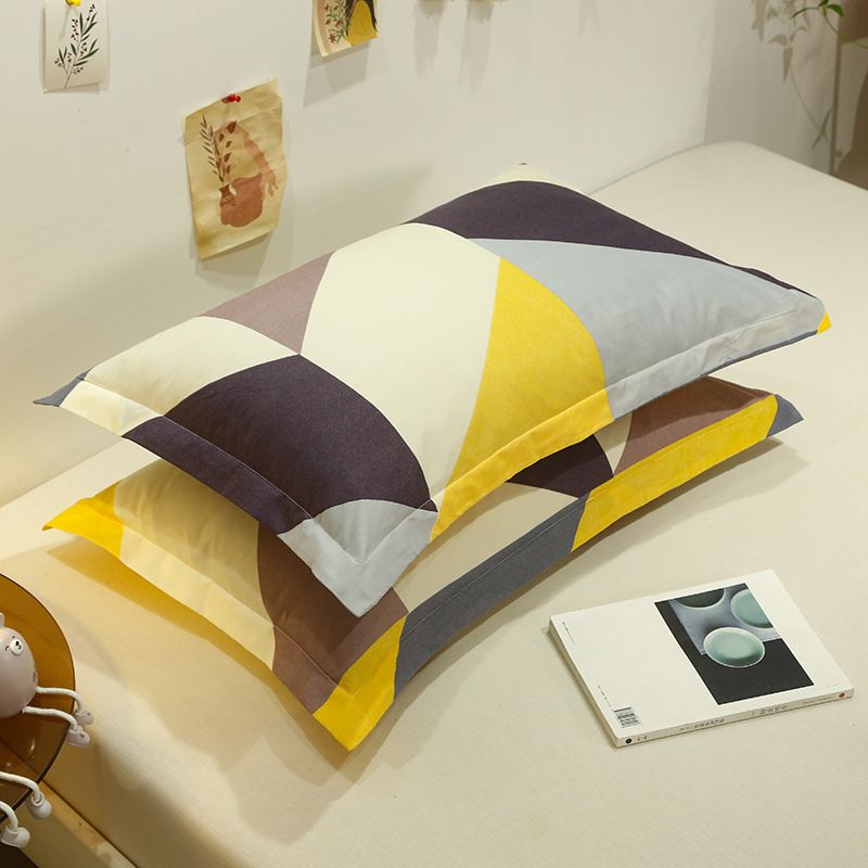 2Pcs Pillowcase Household Large Pillowcase Cover Aloe Vera Cotton Spring Summer Floral Print Geometric Printing Fashion Quality Pillow Covers for Bedroom