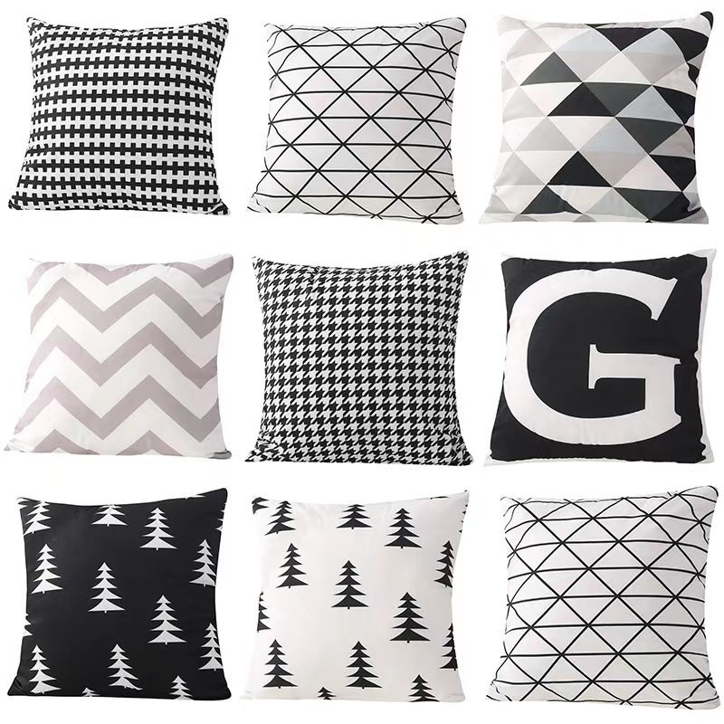 Soft Decorative Throw Pillow Covers 18"x18"(45x45cm) Cushion Cases Pillowcases for Livingroom/Couch/Sofa Classic Geometric Printing Car Cushion Cover