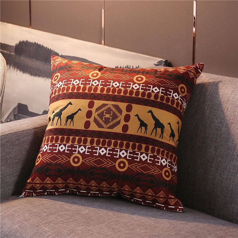 2024 New Velvet Texture Retro Ethnic Style Throw Pillow Cover 18x18 Inch Farmhouse Decorative Pillow Covers Pilowcase for Sofa Bedside Backrest Car Lumbar
