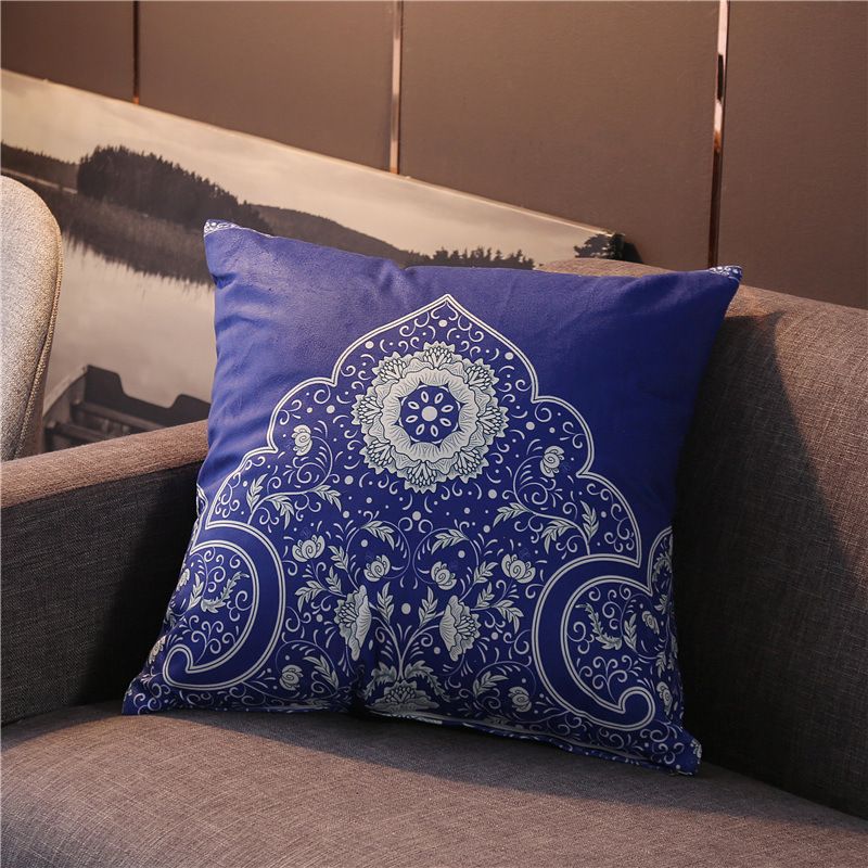 2024 New Velvet Texture Retro Ethnic Style Throw Pillow Cover 18x18 Inch Farmhouse Decorative Pillow Covers Pilowcase for Sofa Bedside Backrest Car Lumbar