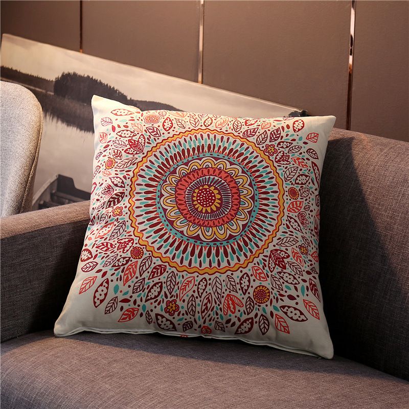 2024 New Velvet Texture Retro Ethnic Style Throw Pillow Cover 18x18 Inch Farmhouse Decorative Pillow Covers Pilowcase for Sofa Bedside Backrest Car Lumbar