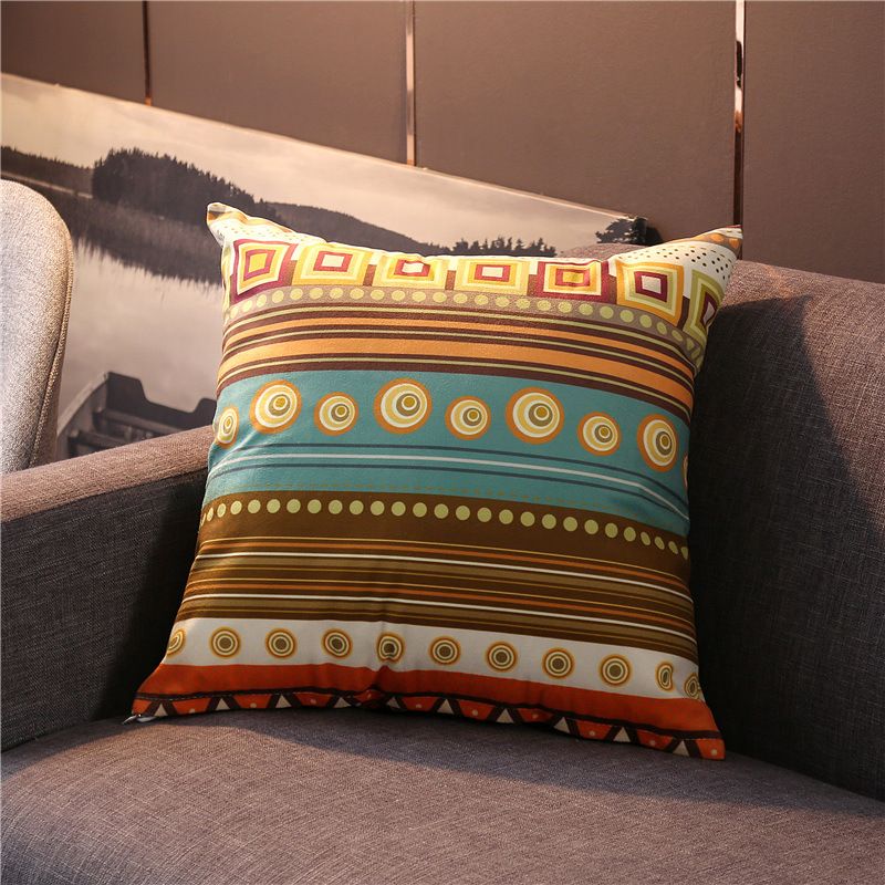 2024 New Velvet Texture Retro Ethnic Style Throw Pillow Cover 18x18 Inch Farmhouse Decorative Pillow Covers Pilowcase for Sofa Bedside Backrest Car Lumbar