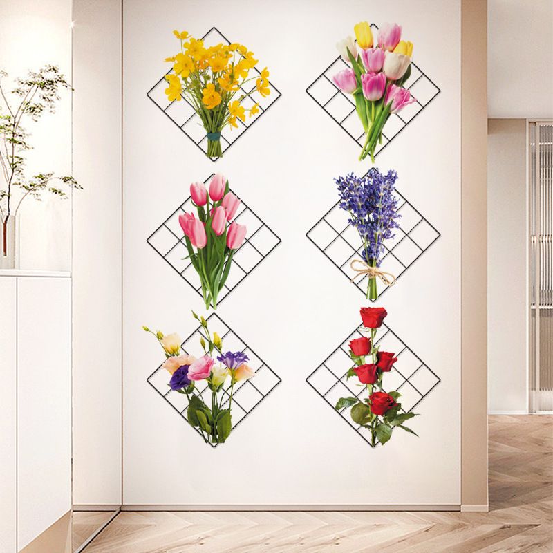 Clearance Sale Flower Wall Sticker Fresh Plant Frame Self-Adhesive Wall Paper Decals for Home Wall Room Living Room Wallpaper Decoration Painting PVC Wall Sticker