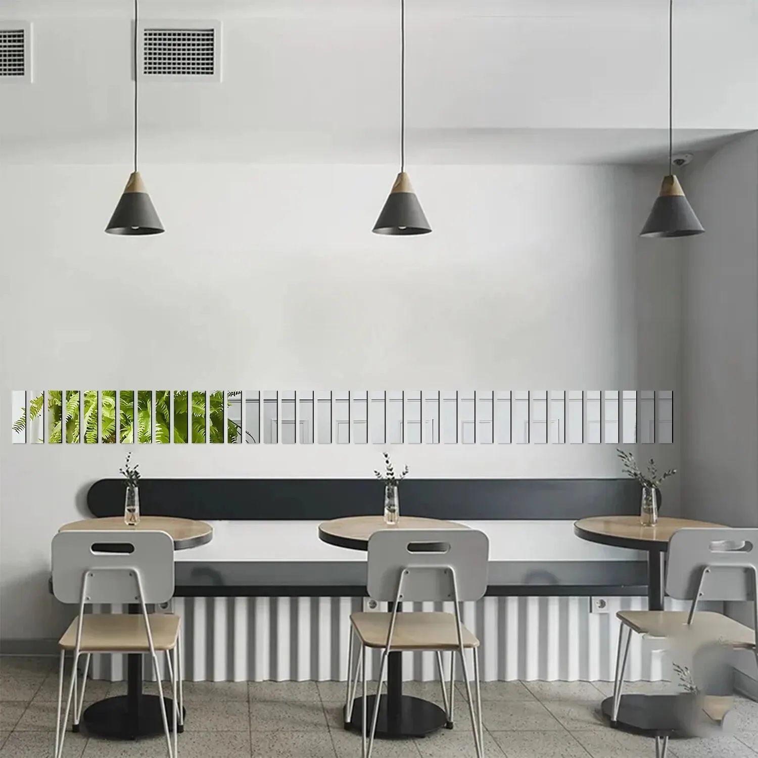 10 Pcs Long Strip Acrylic Mirror Wall Stickers Self-Adhesive Ceiling Border Cabinet Corner Decor and Decorative Trim