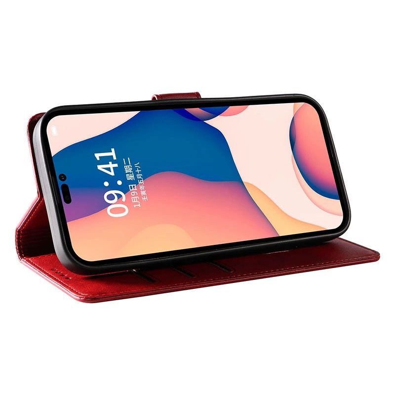 OPPO Reno 2 Leather Case Reno 2Z Phone Cover with Card Holder Reno 10 Calf Pattern Protective Case Multi-fountional Phone Case Holder Flip Phone Case