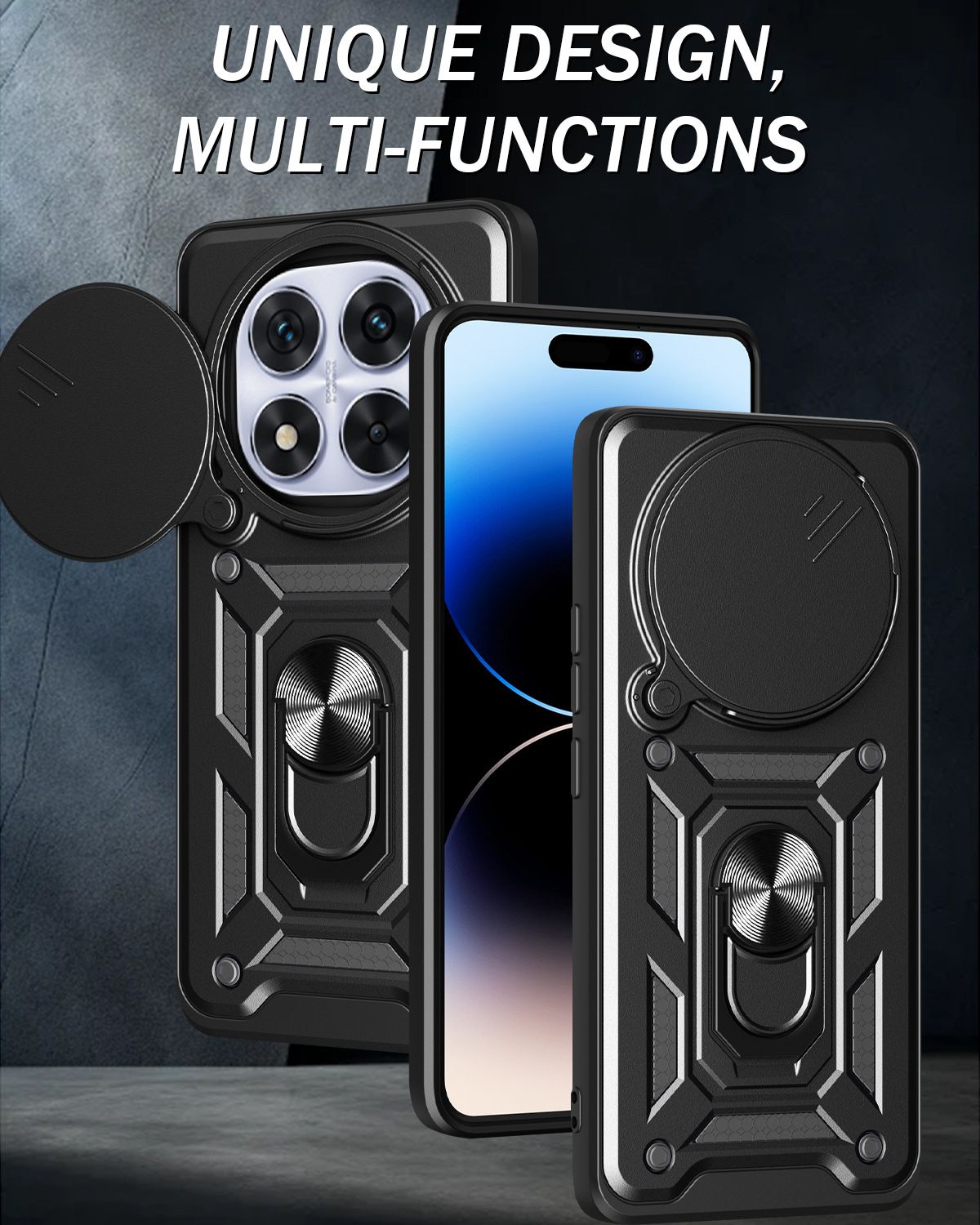Xiaomi Redmi 14C Phone Case Note 14/5A Mobile Phone Cover with Kickstand & Flip Window Durable Shockproof Cover Protective Case