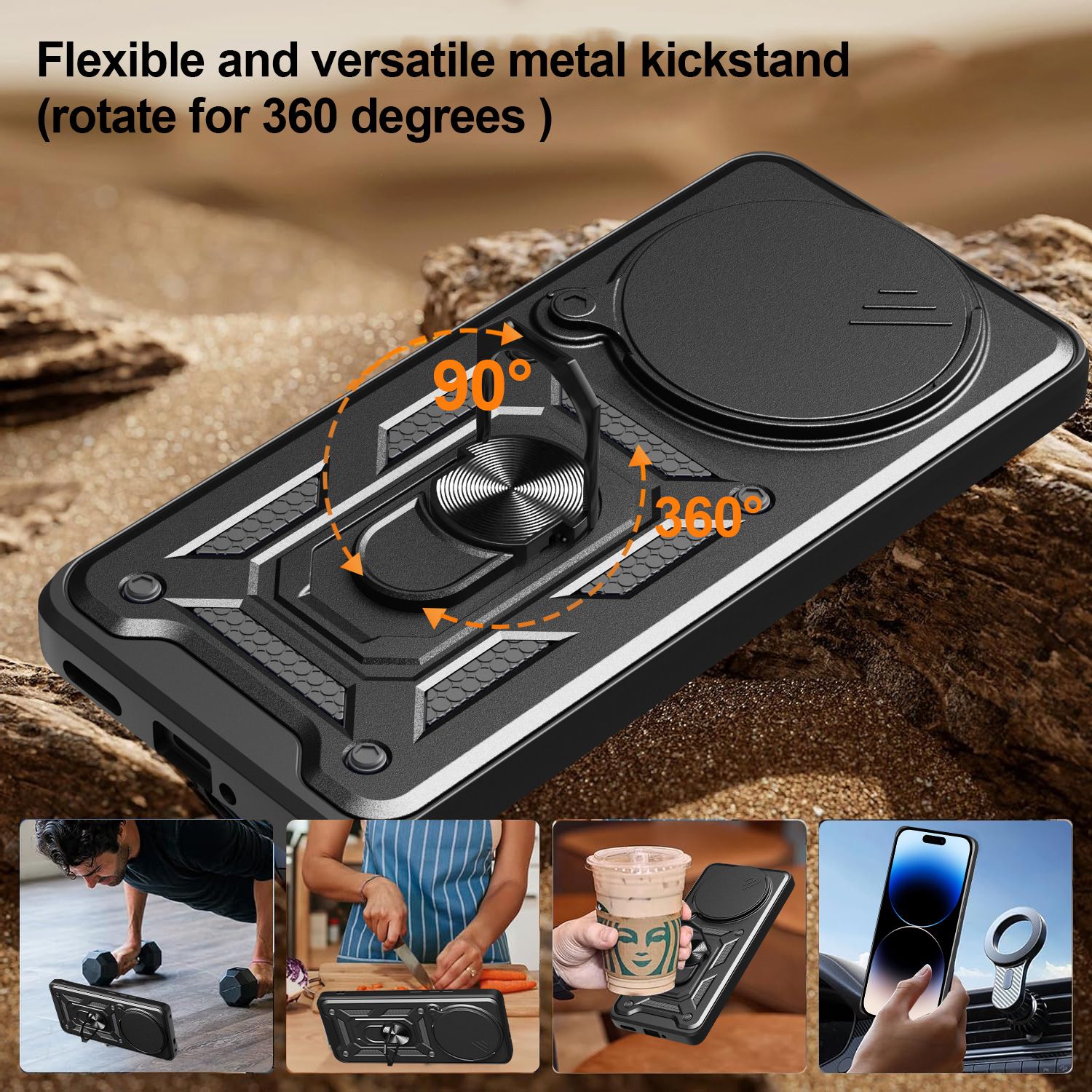 Xiaomi Redmi 14C Phone Case Note 14/5A Mobile Phone Cover with Kickstand & Flip Window Durable Shockproof Cover Protective Case