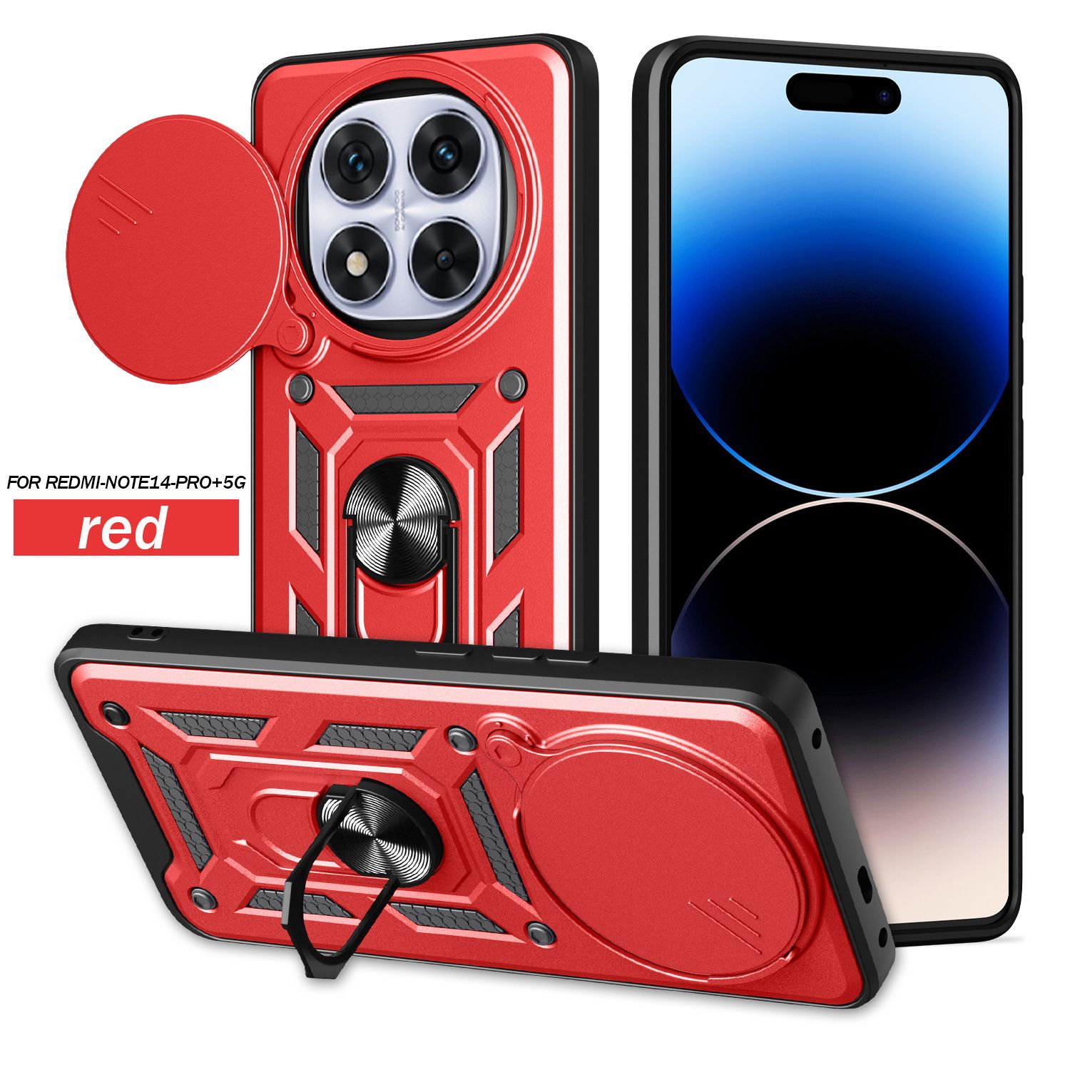 Xiaomi Redmi 14C Phone Case Note 14/5A Mobile Phone Cover with Kickstand & Flip Window Durable Shockproof Cover Protective Case