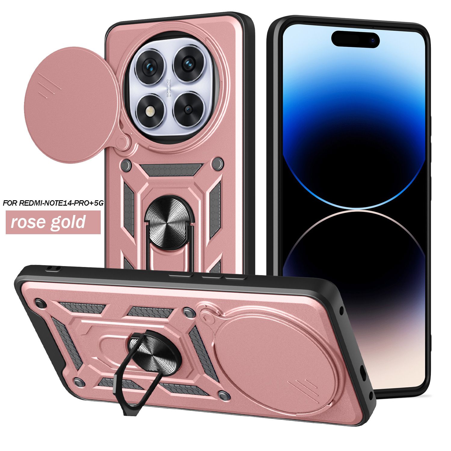 Xiaomi Redmi 14C Phone Case Note 14/5A Mobile Phone Cover with Kickstand & Flip Window Durable Shockproof Cover Protective Case