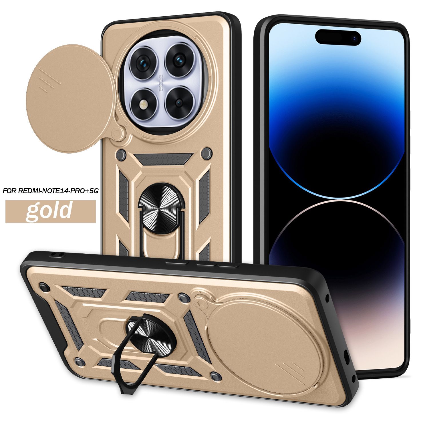 Xiaomi Redmi 14C Phone Case Note 14/5A Mobile Phone Cover with Kickstand & Flip Window Durable Shockproof Cover Protective Case