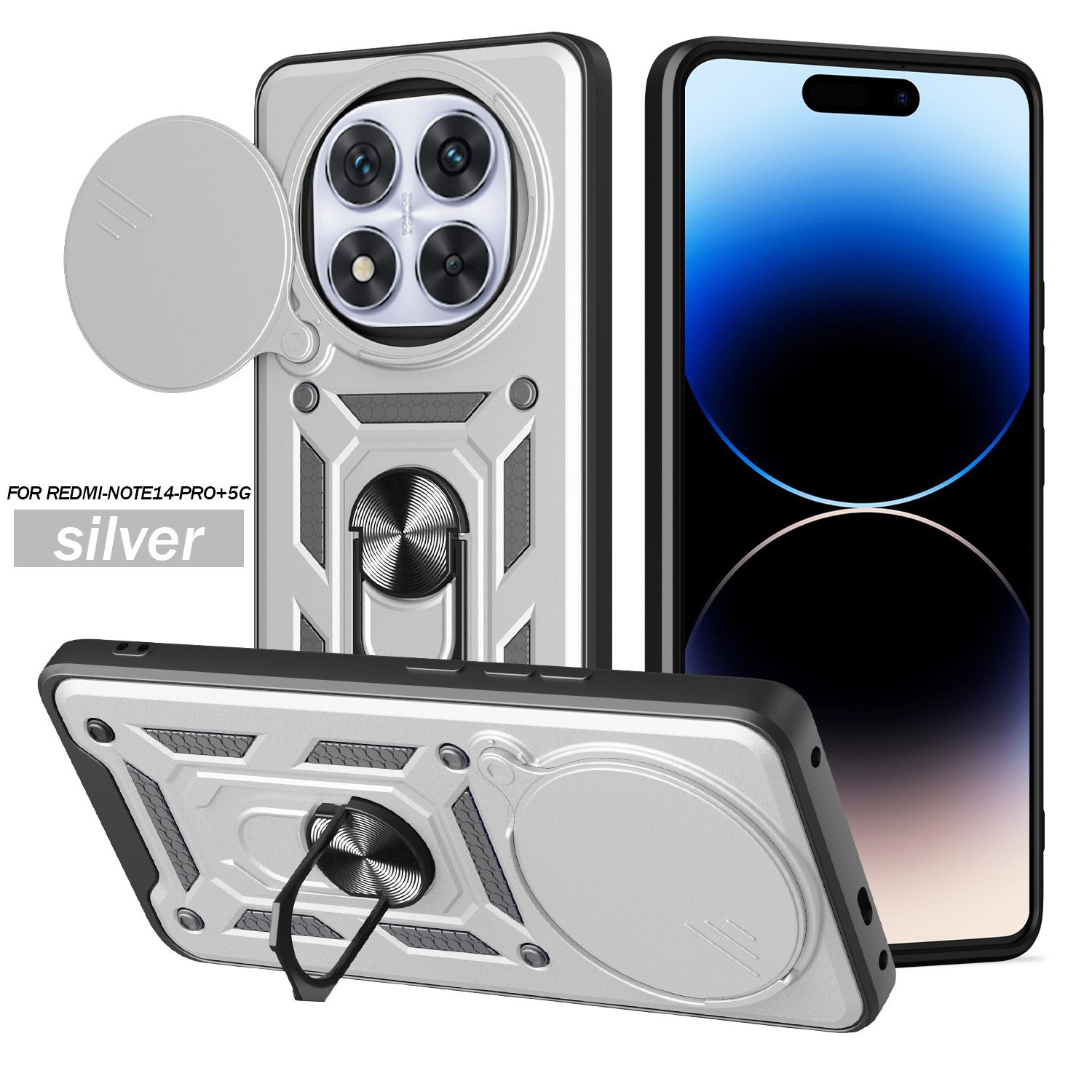 Xiaomi Redmi 14C Phone Case Note 14/5A Mobile Phone Cover with Kickstand & Flip Window Durable Shockproof Cover Protective Case