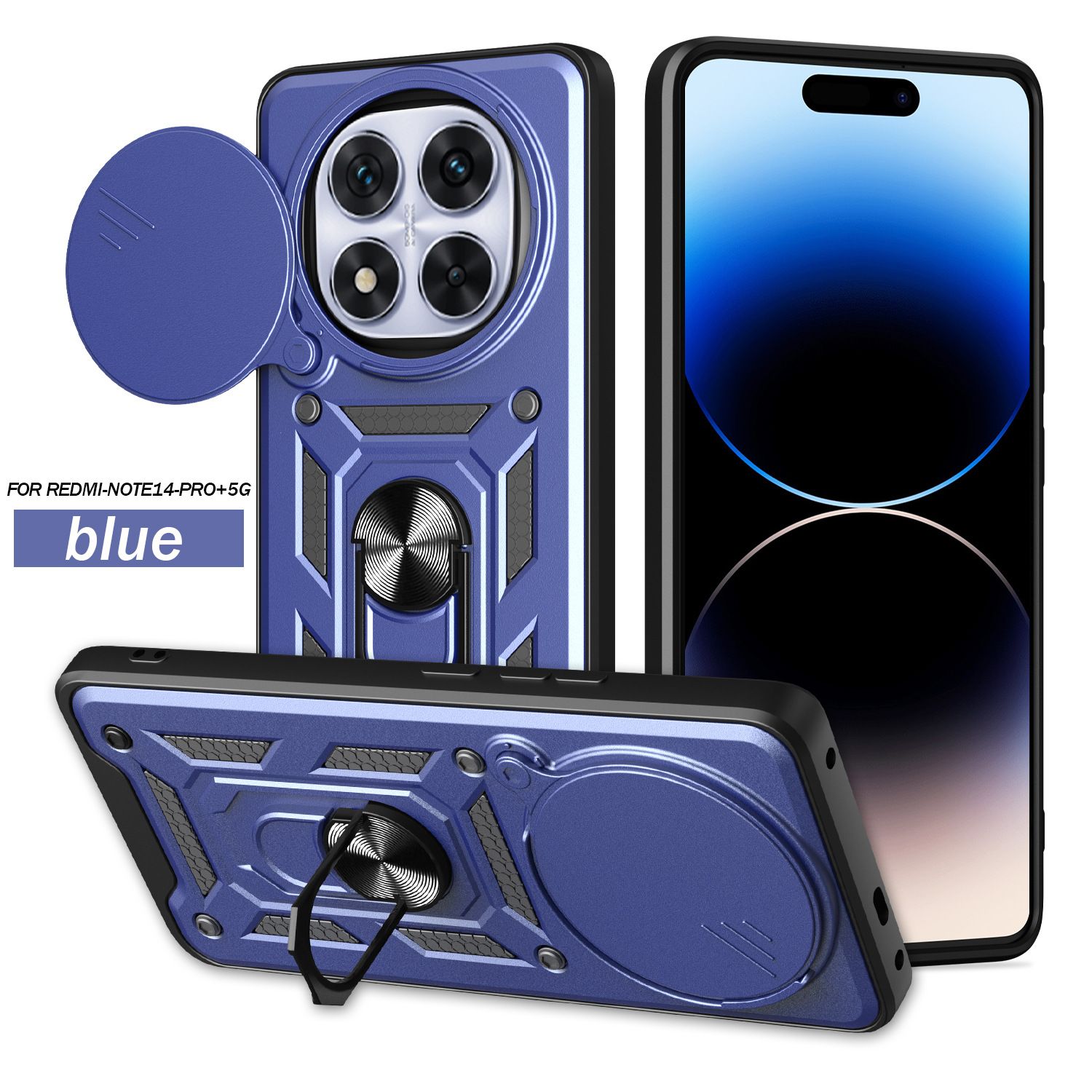 Xiaomi Redmi 14C Phone Case Note 14/5A Mobile Phone Cover with Kickstand & Flip Window Durable Shockproof Cover Protective Case