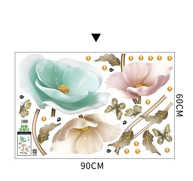 New Elegant Stickers Orchids Plants and Flowers Creative Home Wall Stickers Decorative Painting Self-adhesive Lliving Room Wall Murals Sticker