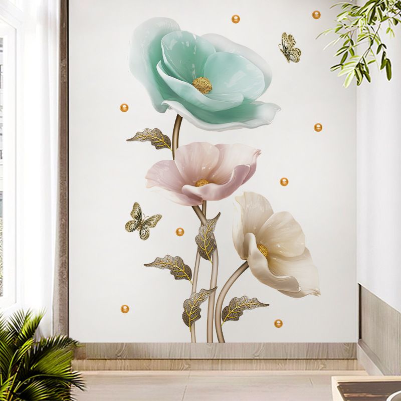 New Elegant Stickers Orchids Plants and Flowers Creative Home Wall Stickers Decorative Painting Self-adhesive Lliving Room Wall Murals Sticker