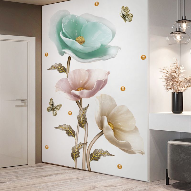 New Elegant Stickers Orchids Plants and Flowers Creative Home Wall Stickers Decorative Painting Self-adhesive Lliving Room Wall Murals Sticker