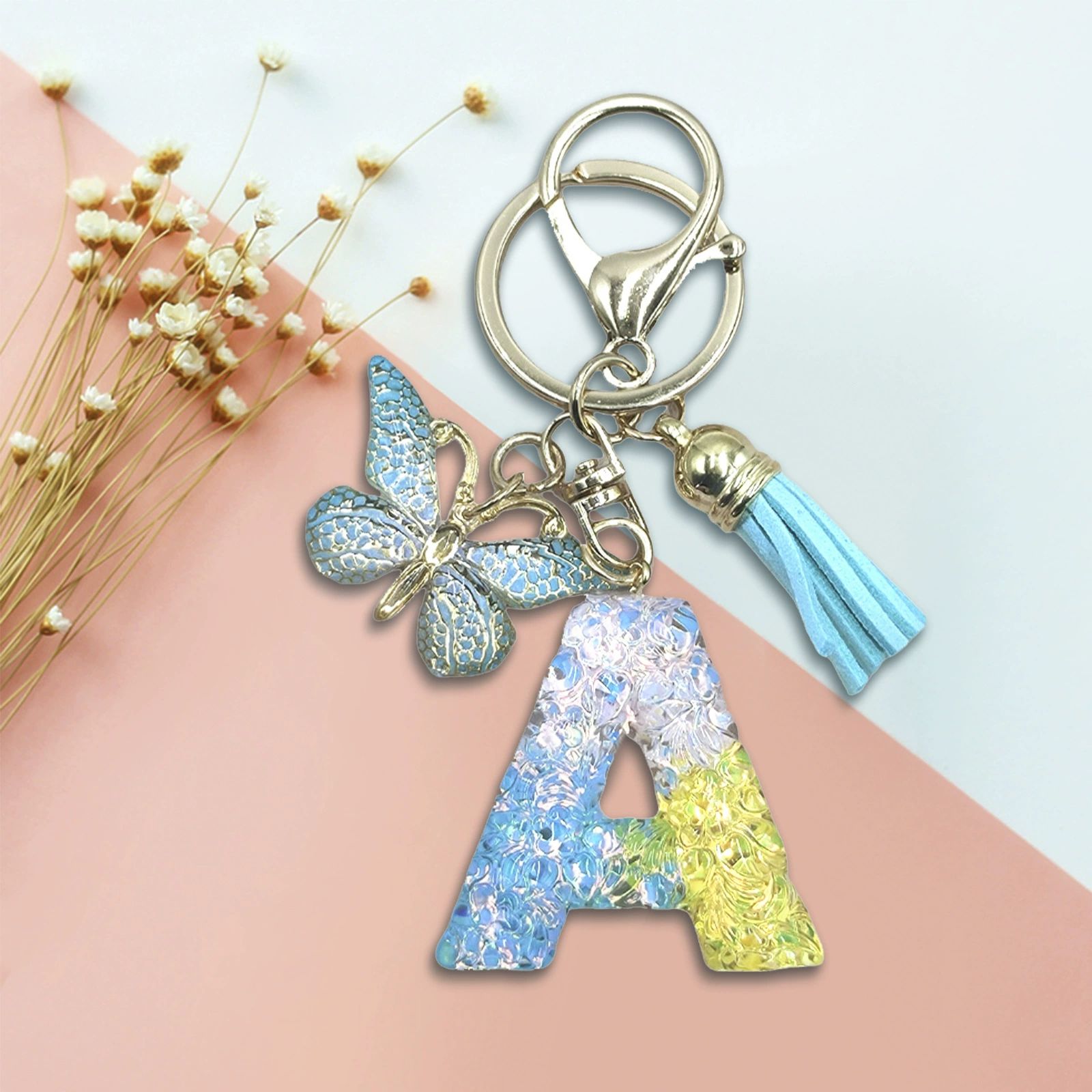 Resin 3D Letter Keyring Creative Luggage Tag Bag Charm Beautiful Keychain Fashion Perfect Gift 26 Letters Custom Initial Keychains