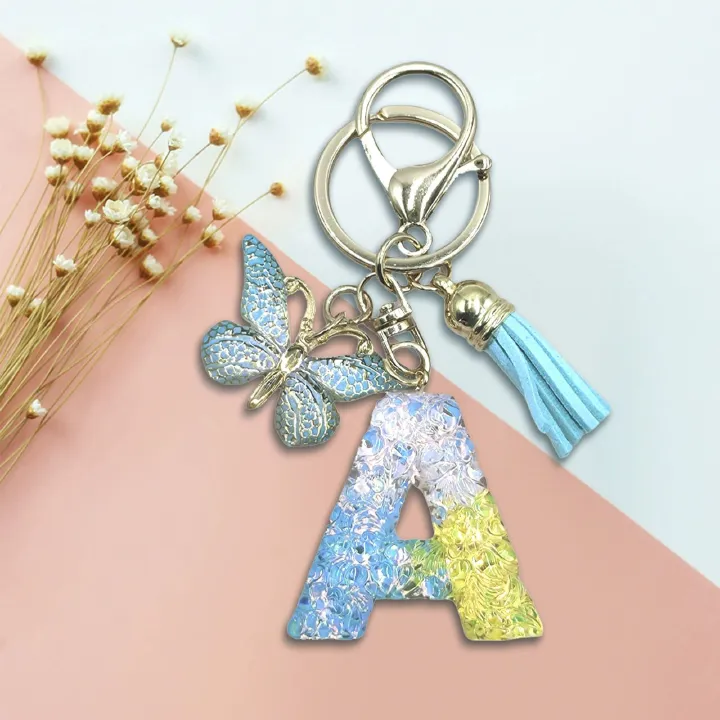 Resin 3D Letter Keyring Creative Luggage Tag Bag Charm Beautiful Keychain Fashion Perfect Gift 26 Letters Custom Initial Keychains
