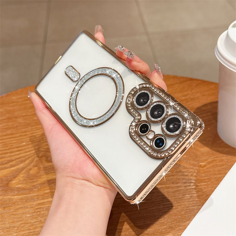Glitter Magnetic Phone Case for Samsung S25 Ultra, S24 Ultra Shockproof, A16 Protective Cover, A05 Beautiful Phone Cover