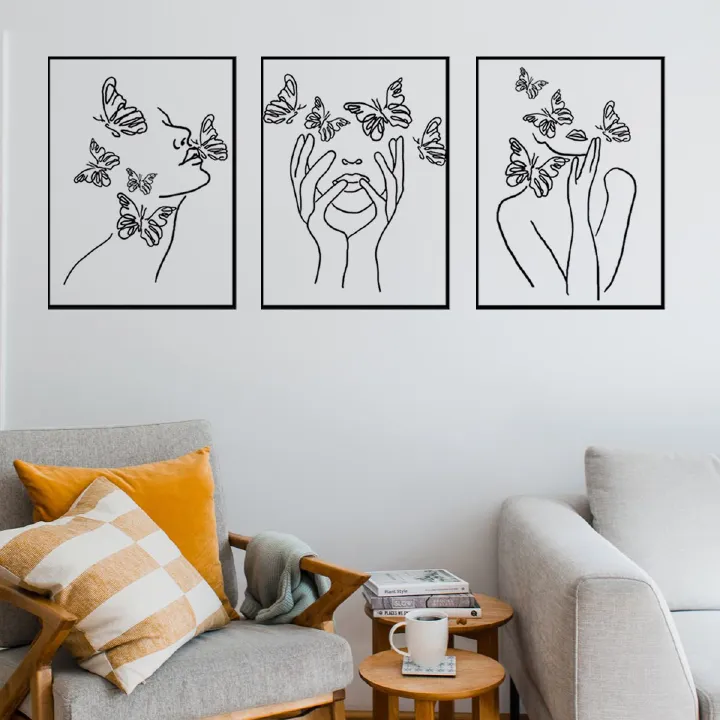 Abstract Beauty Butterfly Wall Stickers Self-Adhesive Graffiti Decoration for Living Room and Bedroom PVC Sticker Home Decor Accents