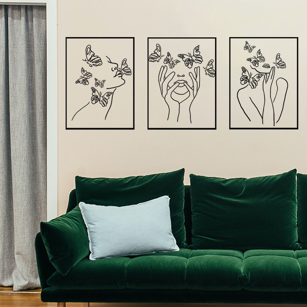 Abstract Beauty Butterfly Wall Stickers Self-Adhesive Graffiti Decoration for Living Room and Bedroom PVC Sticker Home Decor Accents