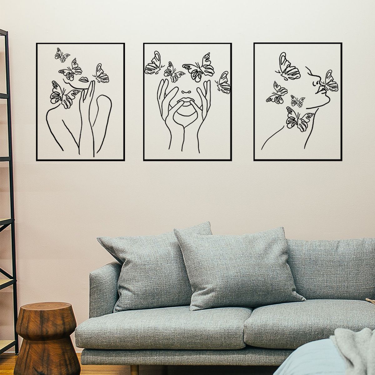 Abstract Beauty Butterfly Wall Stickers Self-Adhesive Graffiti Decoration for Living Room and Bedroom PVC Sticker Home Decor Accents