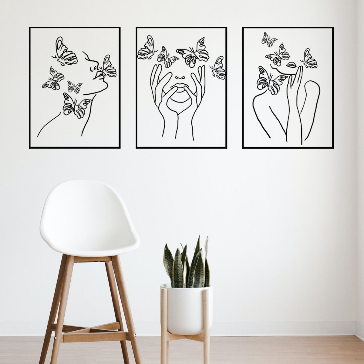 Abstract Beauty Butterfly Wall Stickers Self-Adhesive Graffiti Decoration for Living Room and Bedroom PVC Sticker Home Decor Accents