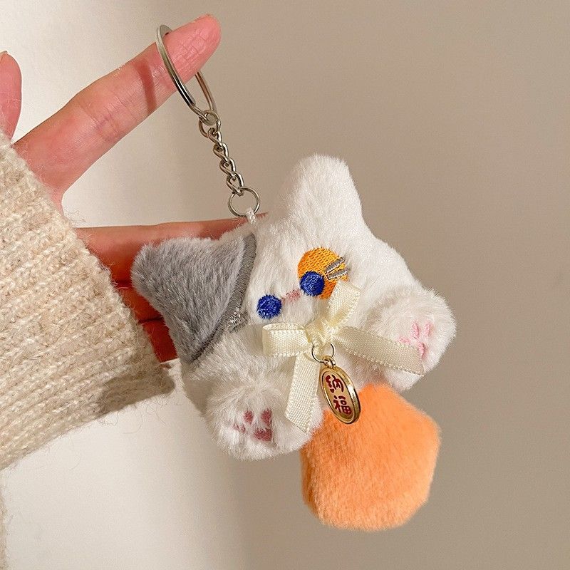 Plush Cat Keychain for Girls Cute Stuffed Animal Bag Charm Phone Pendant Perfect Gift for Students Girls Keyrings Fashion Accessories Adorable Plush Cat Keychain Soft Toy Bag Accessory Sweet Gift
