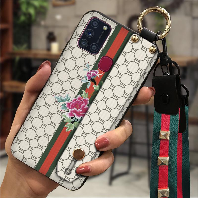Samsung Phone Cover Fashion Adjustable Phone Case with Kickstand Strap & Finger Ring Heat Dissipation Creative Design Phone Case for Samsung  S20 Plus Cover for Couples Men and Women