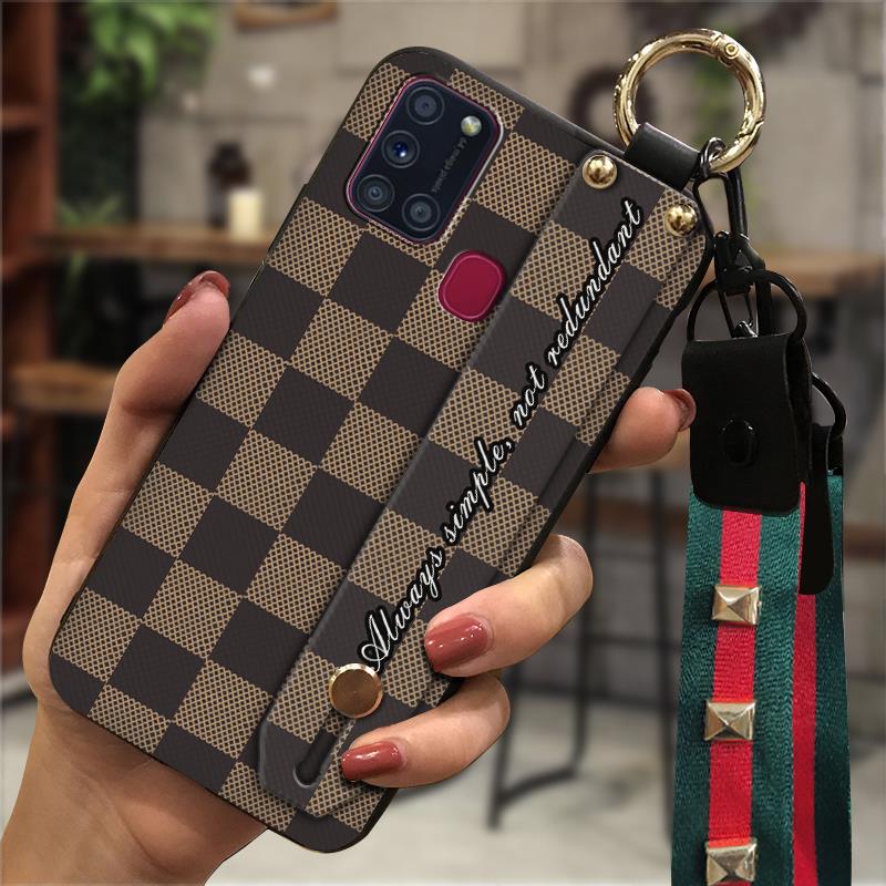 Samsung Phone Cover Fashion Adjustable Phone Case with Kickstand Strap & Finger Ring Heat Dissipation Creative Design Phone Case for Samsung  S20 Plus Cover for Couples Men and Women