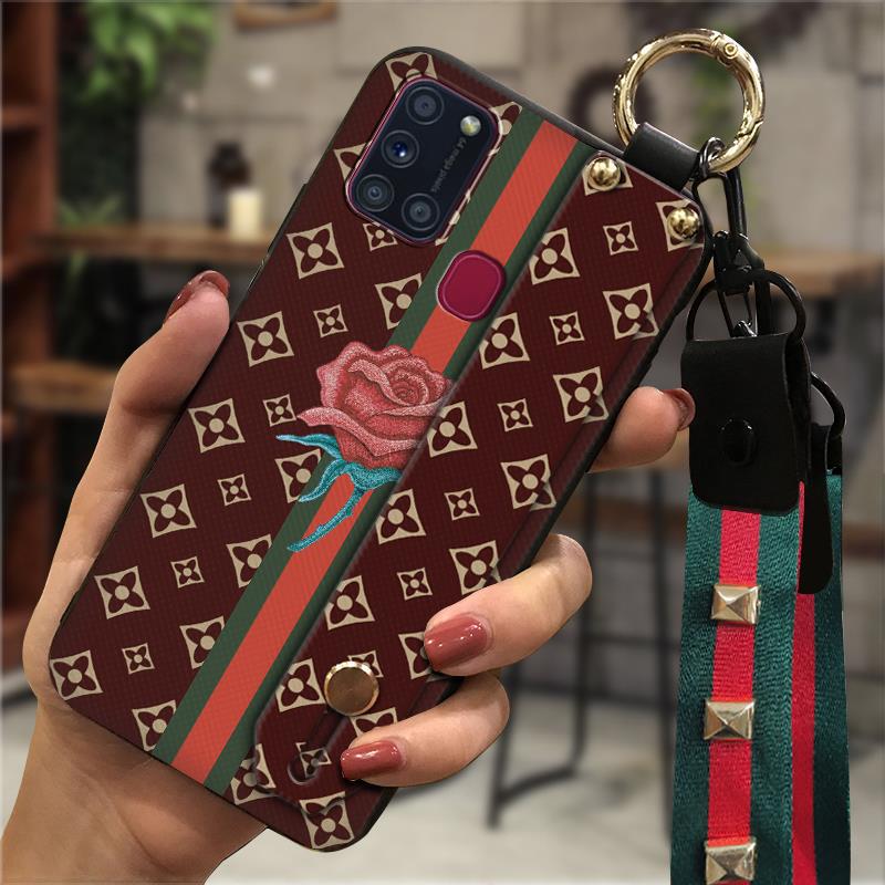 Samsung Phone Cover Fashion Adjustable Phone Case with Kickstand Strap & Finger Ring Heat Dissipation Creative Design Phone Case for Samsung  S20 Plus Cover for Couples Men and Women