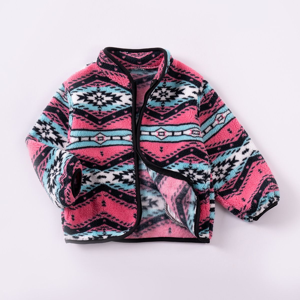 Autumn Winter New Children's Jacket Fleece Zip-Up Cardigan for Boys and Girls Ethnic Style Fashionable and Warm Outerwear for Kids Aged 1 to 7  Boys Clothing Girls  Coats