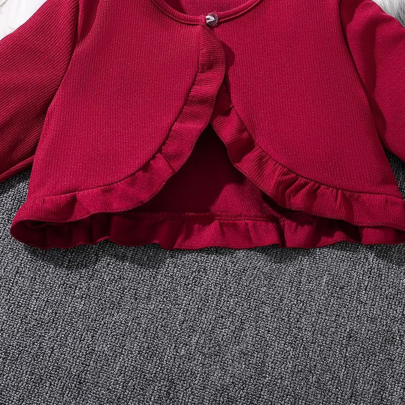 Girls' Clothing Sets Outfit New Sleeveless Floral Dress with Long-Sleeve Knit Cardigan Matching Toddler & Kids' 2-Piece Set Girls Fashion Clothing