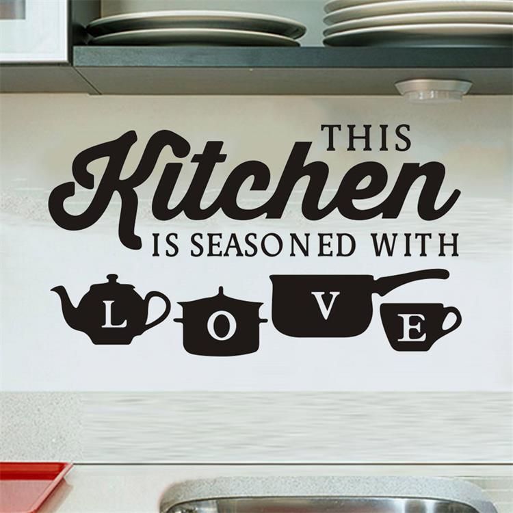 Modern Kitchen Wall Stickers Waterproof PVC Decorative Decals for Home Dining Room Peel and Stick Removable Wall Art Decor