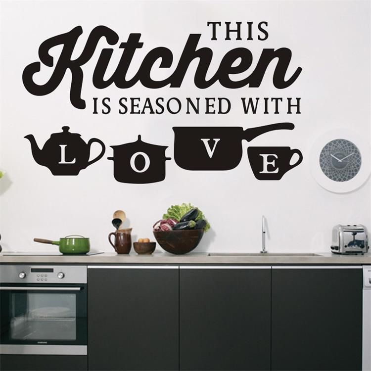 Modern Kitchen Wall Stickers Waterproof PVC Decorative Decals for Home Dining Room Peel and Stick Removable Wall Art Decor