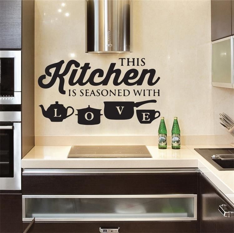 Modern Kitchen Wall Stickers Waterproof PVC Decorative Decals for Home Dining Room Peel and Stick Removable Wall Art Decor