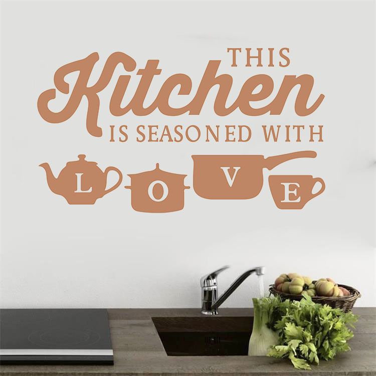 Modern Kitchen Wall Stickers Waterproof PVC Decorative Decals for Home Dining Room Peel and Stick Removable Wall Art Decor