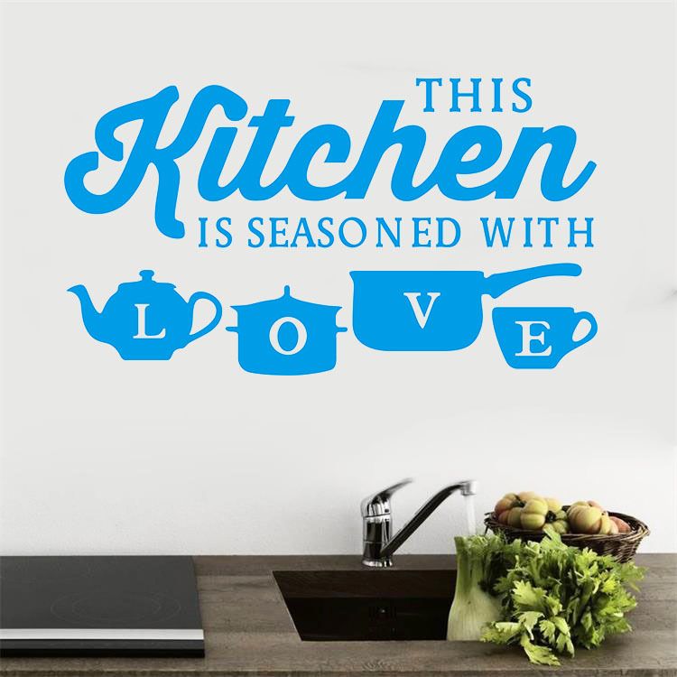 Modern Kitchen Wall Stickers Waterproof PVC Decorative Decals for Home Dining Room Peel and Stick Removable Wall Art Decor