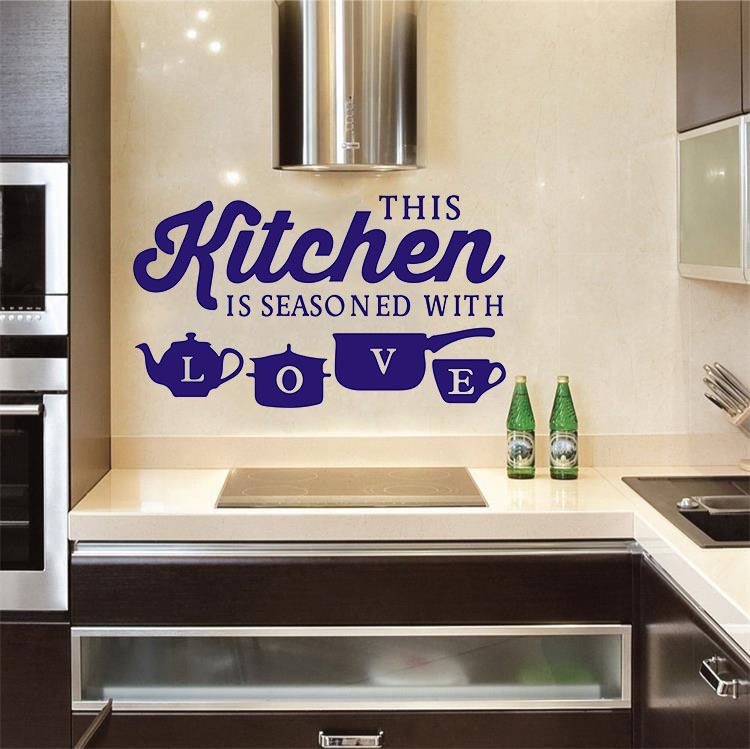 Modern Kitchen Wall Stickers Waterproof PVC Decorative Decals for Home Dining Room Peel and Stick Removable Wall Art Decor